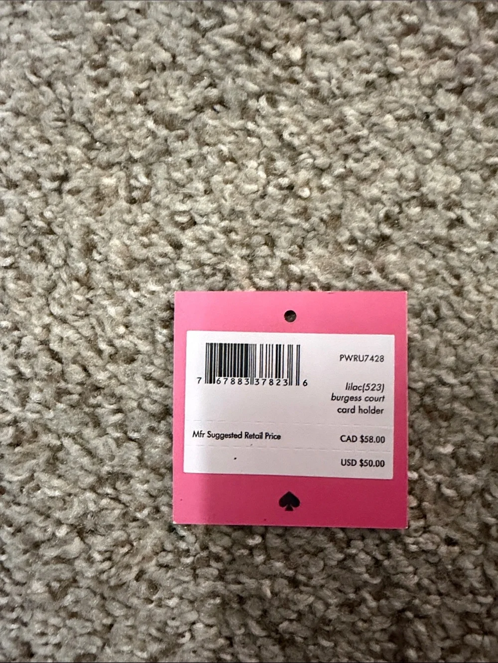 kate spade Glitter Card Holder in Lilac Sparkle